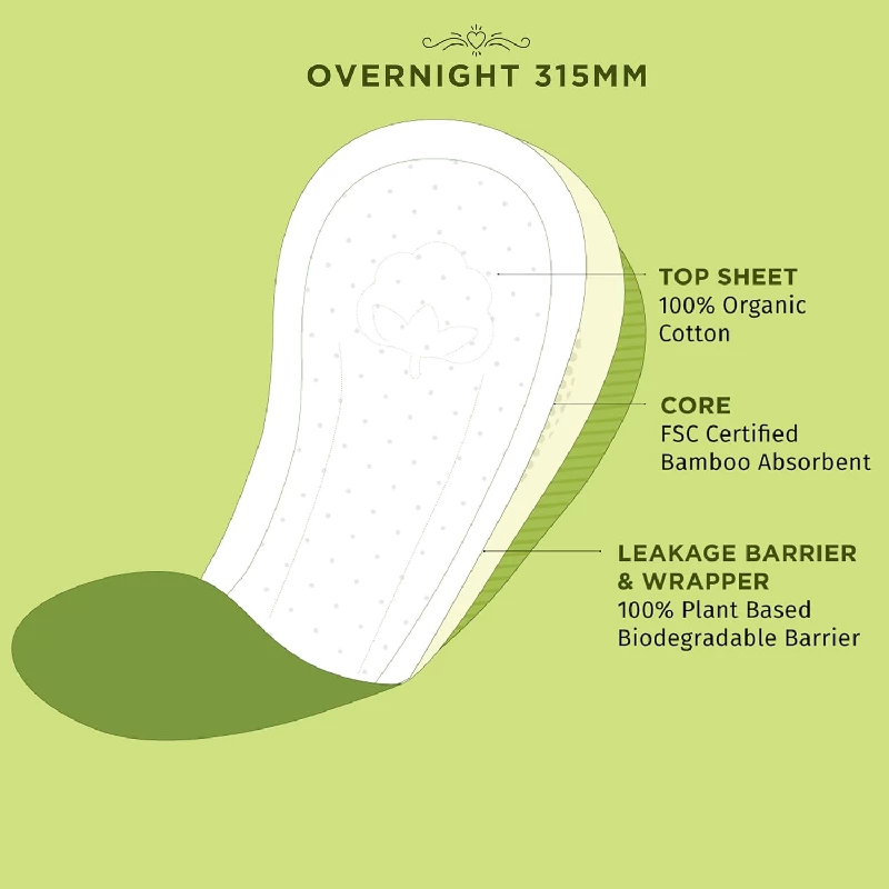 PEESAFE Organic Cotton Biodegradable Sanitary Pads, 10 Pads-3.webp